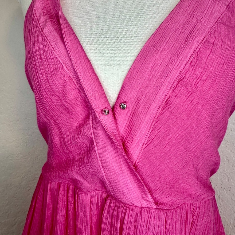 New In, Lattice Open Back Sleeveless Ruffled Mini Dress, Size S - Picture 4 of 11